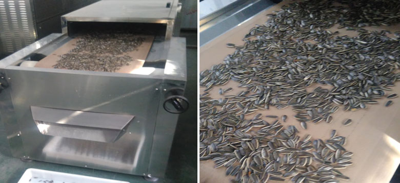 Belt type sunflower seeds roasting machine