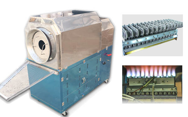 Gas heating type peanut roaster