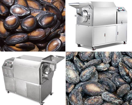 Roasting melon seeds of different flavors with peanut roasting machine