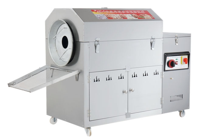 Gas heating peanut roasting machine